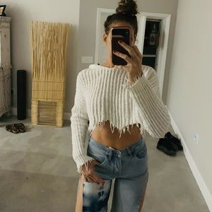 WildFox cropped knitted hoodie size small